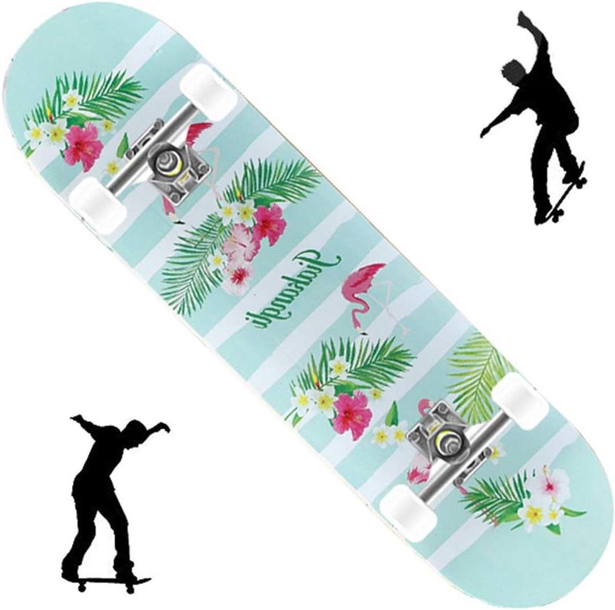 Compleet Skateboard Beginners Skateboard Trickboard Trucs Leren Dubbel Concave Dek 80 x 20 cm Niet gespecificeerd