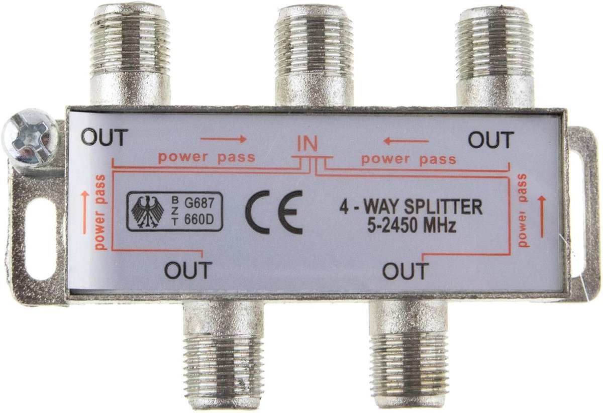 & BK-verdeler 4-voudige splitter 100dB afgeschermd HD en Unicable - geschikt voor gebruik
