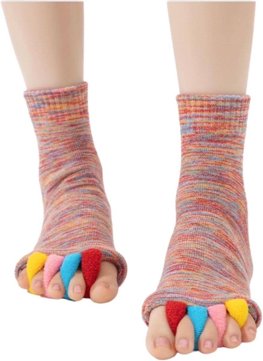 Sokken voor dames, antislip, teenloos, ademend, pilatessokken, ABS-stoppersokken, zonder tenen, yogasokken voor thuis, sport, workout