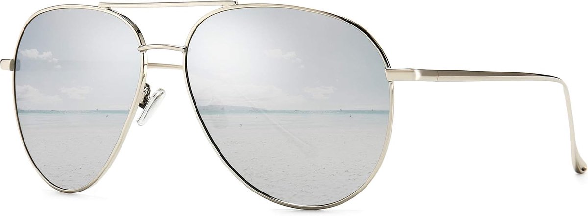 Oversized Zonnebril voor Dames Lichtgewicht mode Brillen - Gespiegelde Gepolariseerde Lens