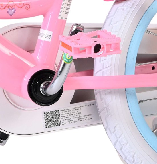 Magic Royals Kinderfiets - Meisjes - 14 inch - Roze - Twee handremmen — afbeelding 5