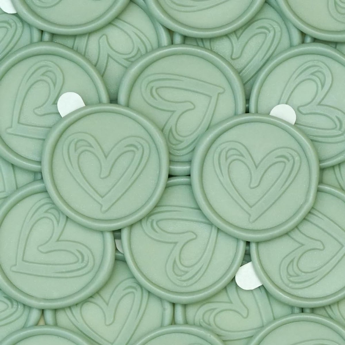 50 stuks Waszegels Zelfklevende Hart Kant-en-klare Bruiloftszegelzegels voor Uitnodigingen, Envelop, Geschenken, Scrapbooking (Mintgroen)