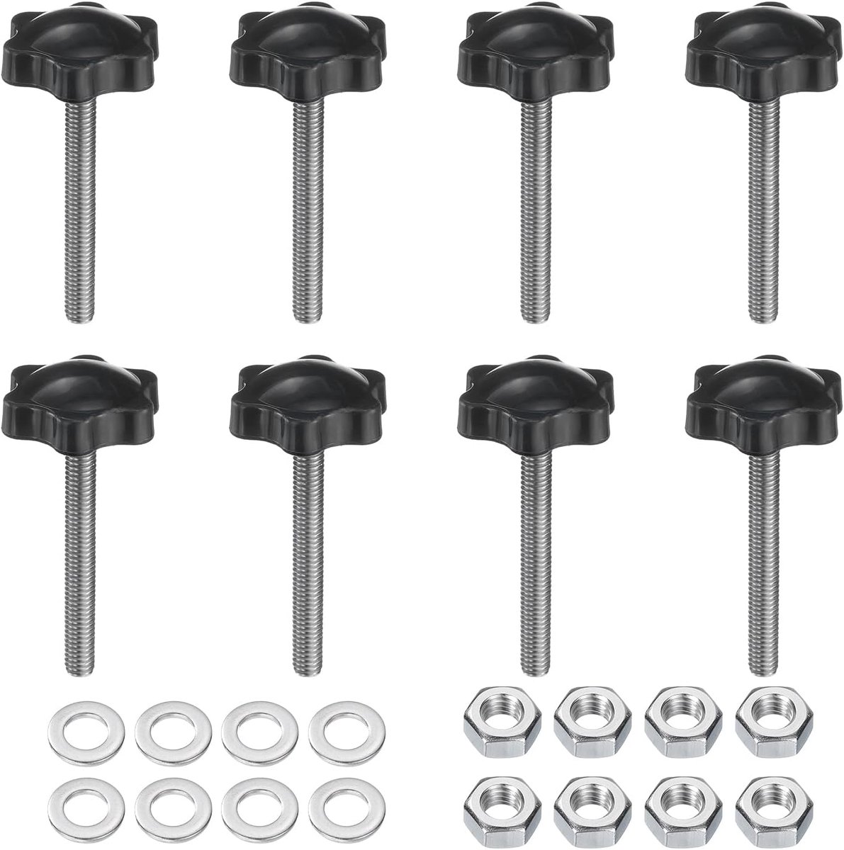 8 stuks kartelschroeven, stergreepmoer, M6 x 50 mm, metrisch, 304