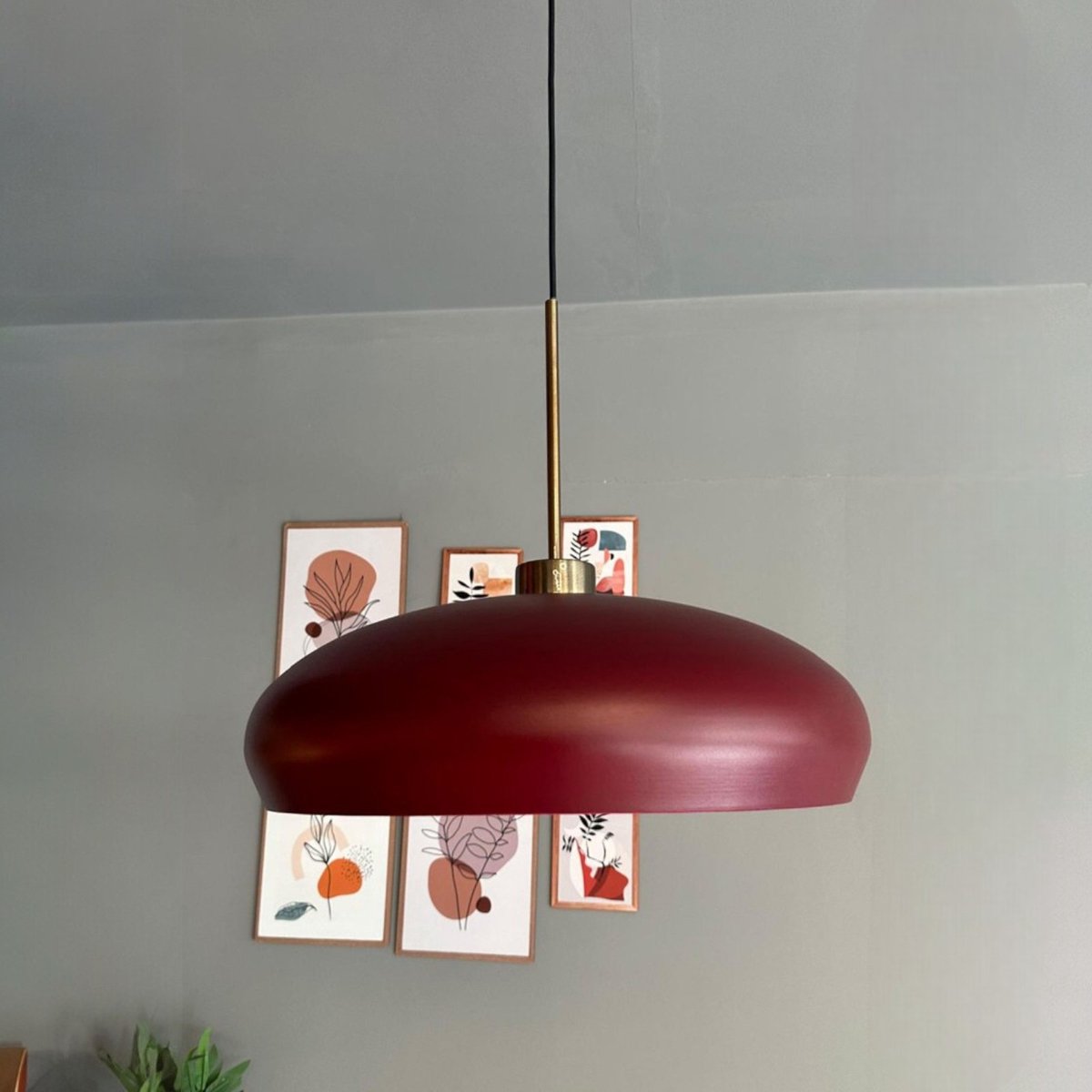 Bamyum Androa hanglamp, industriële Modern stijl, Ø40 cm, bordeaux metalen lamp