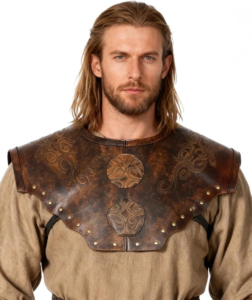 keland Viking leren harnas voor dames en heren Middeleeuwse accessoires (bruin)
