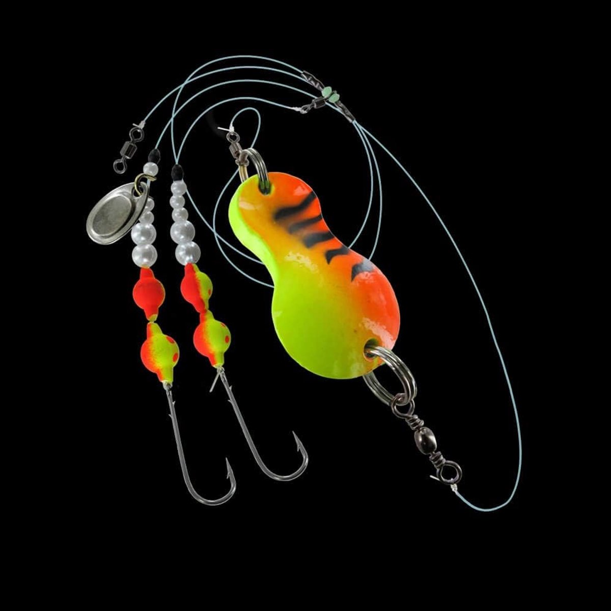 buttlepel gemonteerd 110 cm Uv Groen Rood Tiger, 100g