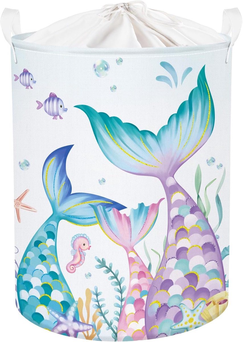 kinderwasmand opvouwbaar voor meisjes grote kleding speelgoed opbergmand voor kinderkamer badkamer, kleurrijk, 63 l