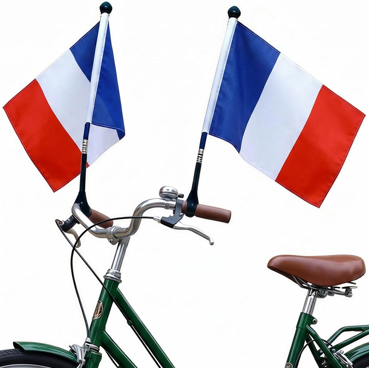 Set van 2 fietsvlaggen Frankrijk, weerbestendige Franse vlaggen met