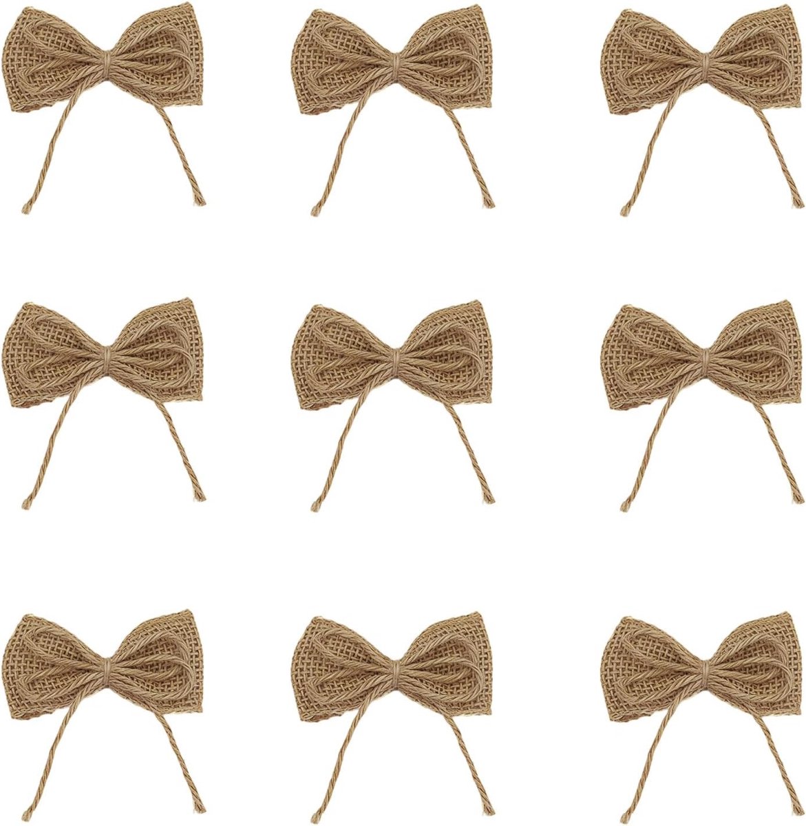 10 Stks Jute Bogen Strik Ornamenten Handgemaakte Rustieke Strik