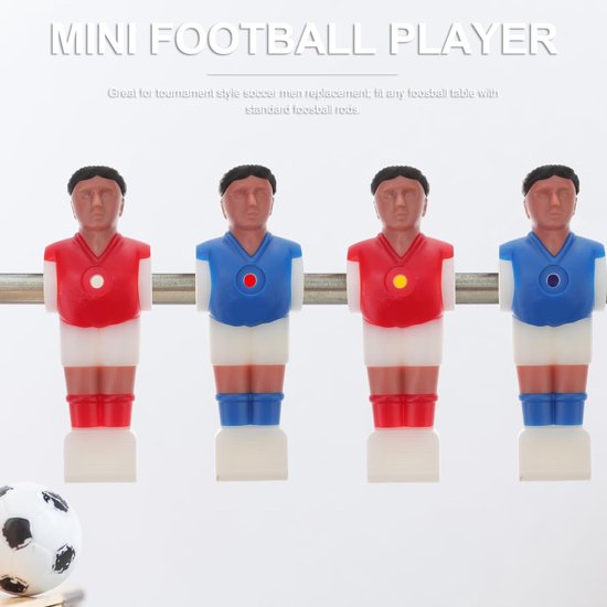 Tafelvoetbalfiguren, tafelvoetbal mannen voor 1,4 m tafelvoetbal tafelvoetbaltafel voetbaltafel 4 stuks (rood en blauw) — afbeelding 5