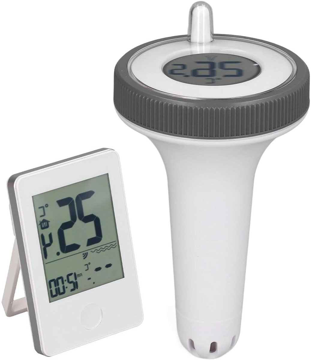 Draadloze Zwembad Thermometer - Digitale Drijvende Meter - Water Temperatuur Meten - 60 Meter Draadloos Bereik - 0.1°C Nauwkeurig - Wit