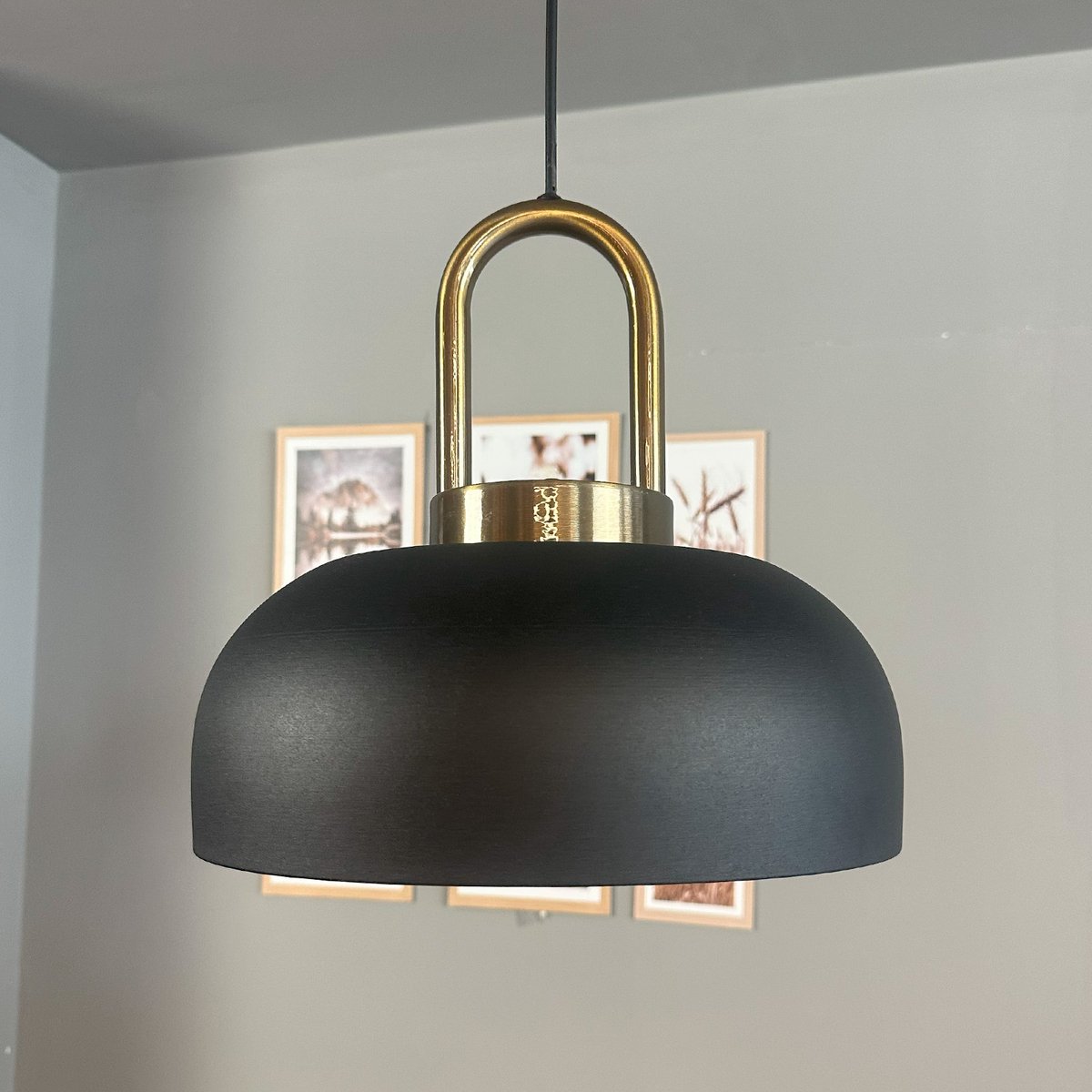 Bamyum Rocha hanglamp, industriële Modern stijl, Ø30 cm, zwart metalen lamp