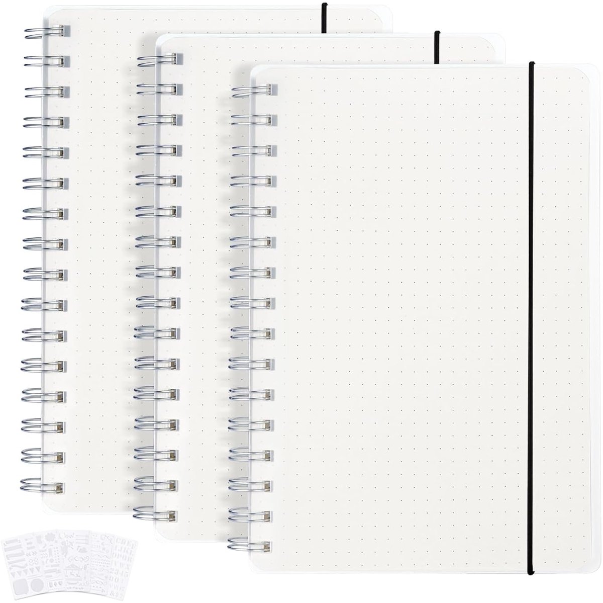 notitieboek met stippelraster - 3 stuks gestippelde bal-rasterkranten met 480 pagina's, 120 g/m² dik stippelpapier, 120 g/m², 5,7 inch x 20,3 cm