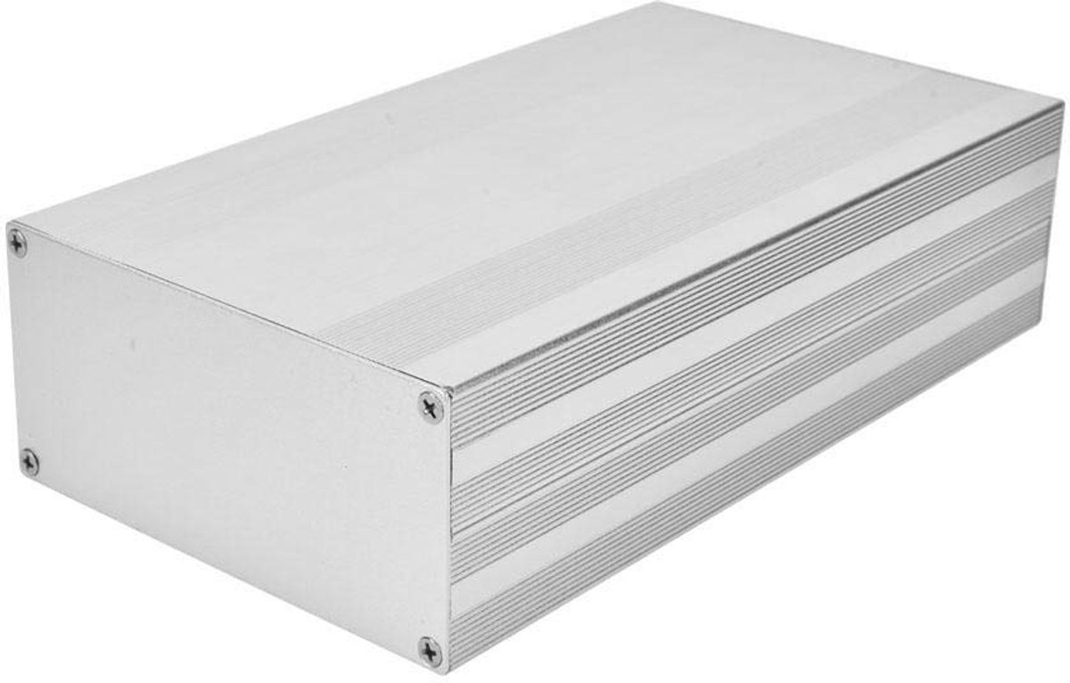 Elektronische Behuizing Projectbox voor doe-het-zelf Projecten en Printplaat, Zandstraal Geoxideerd Zilveren Bescherming, 68x145x250mm