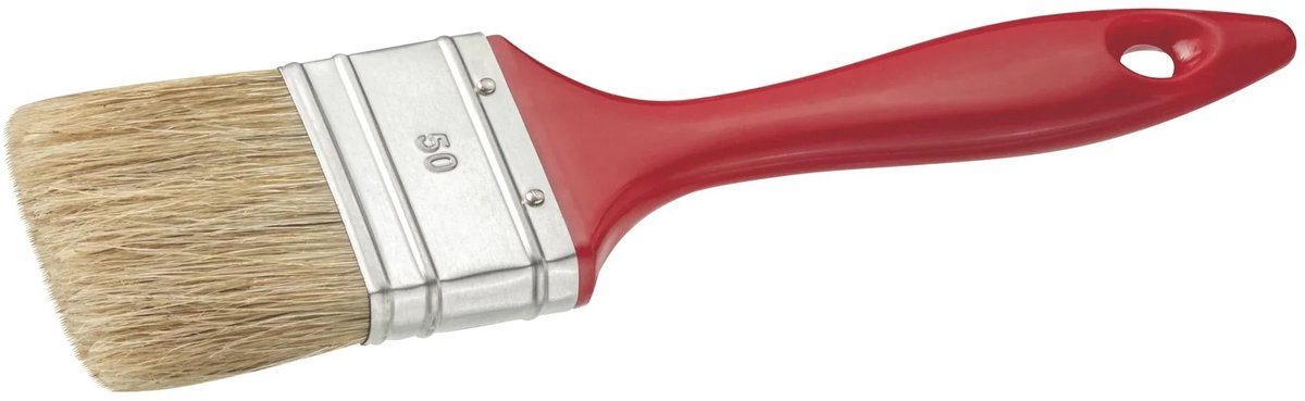Platte kwast met lichte borstelharen