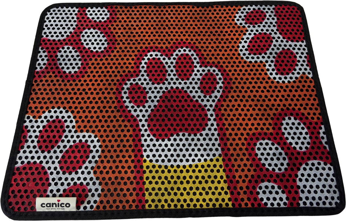 Canico Kattenbakmat - Uitloopmat - Oranje Pootjes - 90 x 60 cm