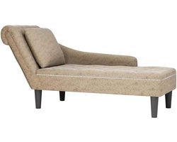 Chaise longue - Lounge bank - Ontspannen in huis - Zacht huahua-stof - 145 cm breed - Lichtgrijs