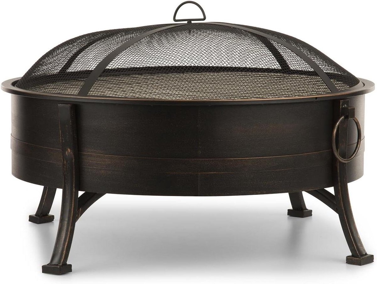 Vuurschaal met Grill - Buitenhaard Tuinhaard - Gezellige Avonden - 2-in-1 Vuur en Grill - 80 cm Diameter - Antiek Zwart