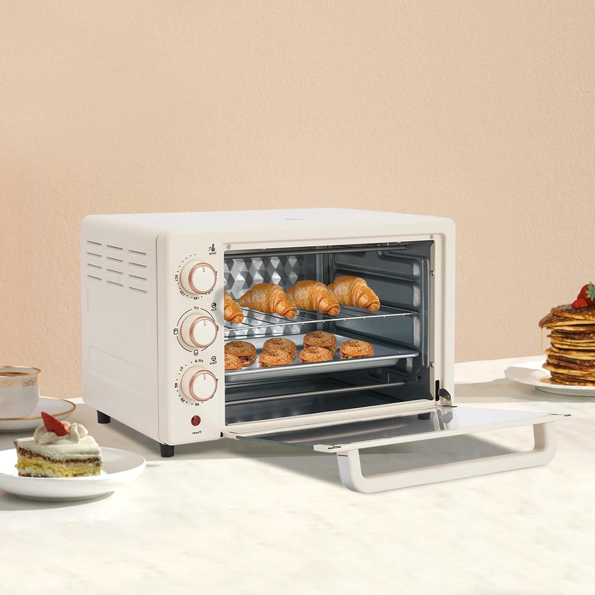Mini Oven - Tafeloven Elektrisch - Kleine Keuken - Met Timer - 22 Liter - Wit