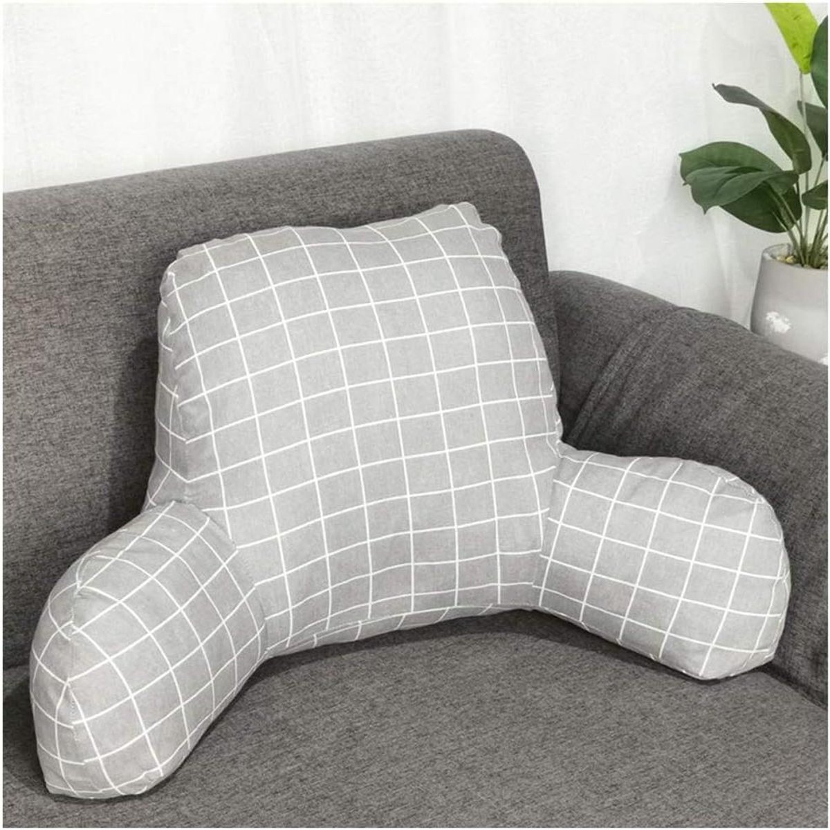 Leeskussen - Rugsteun Kussen - Ontspannen Lezen - Afneembare Hoes - 52 x 38 x 20 cm - Stijl-21