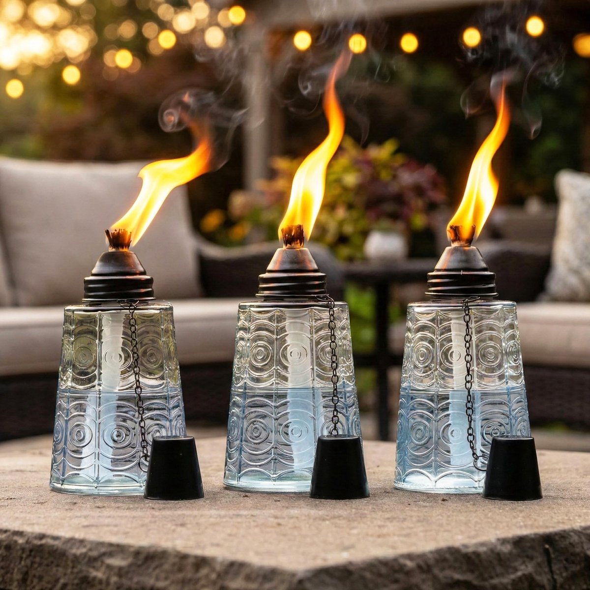 Omgoods - Citronella Olie Branders - Set van 3 voor Buitengebruik