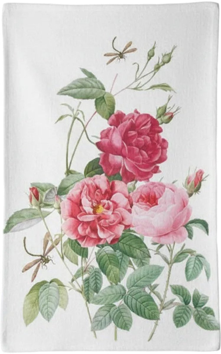 Ambiente Theedoek Amber wit roze 70x50cm