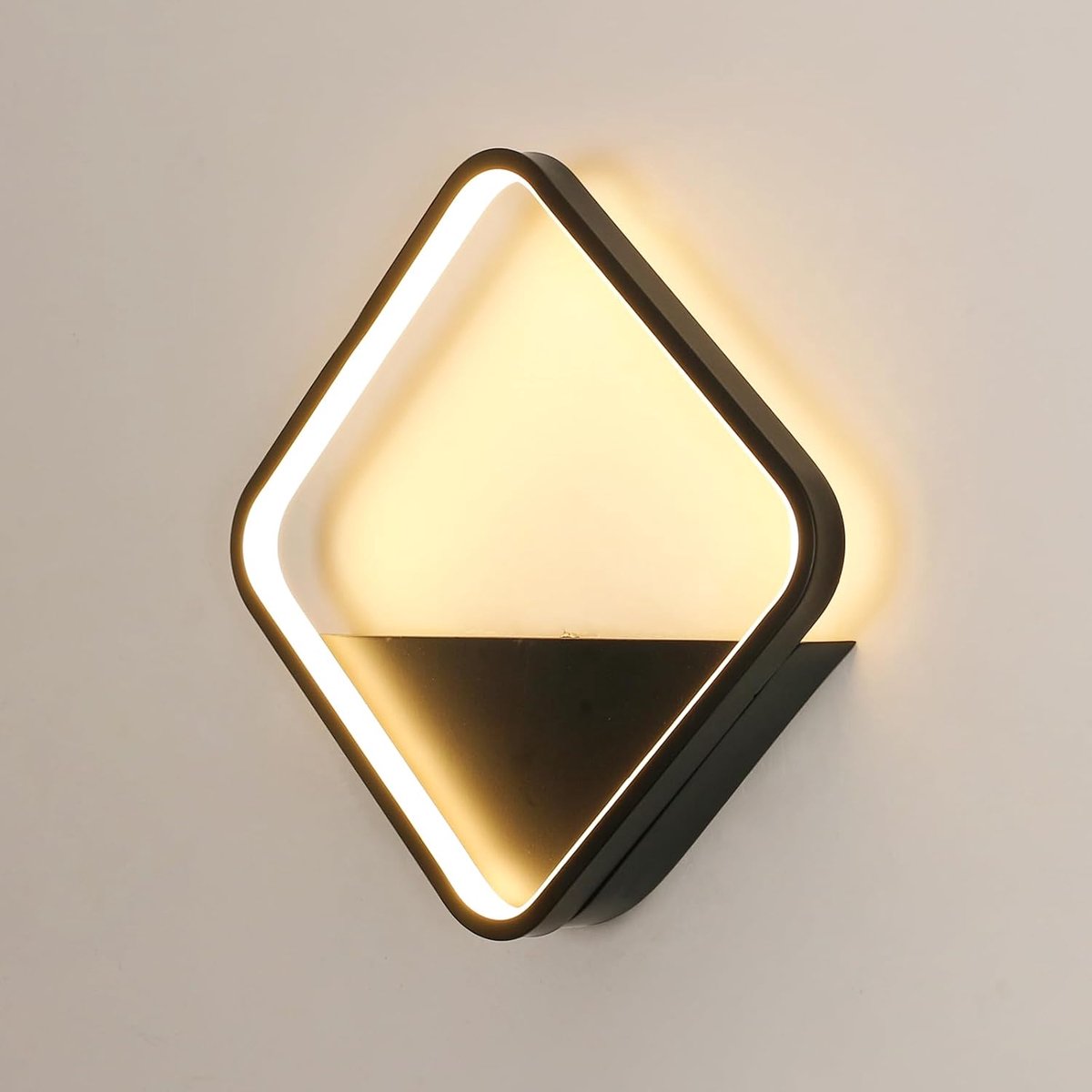 Riserva LED Wandlamp Vierkant Zwart Modern Minimalistisch 20W 2250lm 3000K Warm Wit 220V Inclusief LED voor Trap, Gang, Balkon en Zolder