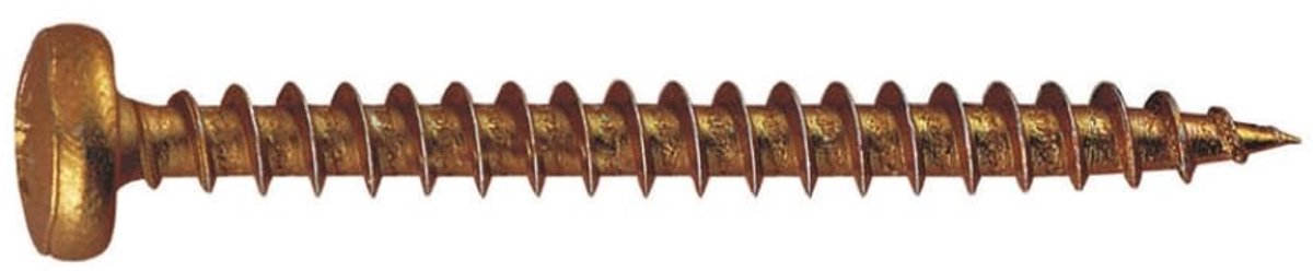 Omgoods - Houtschroeven Set van 250 Stuks - 5 x 30 mm Gebichromateerd Staal