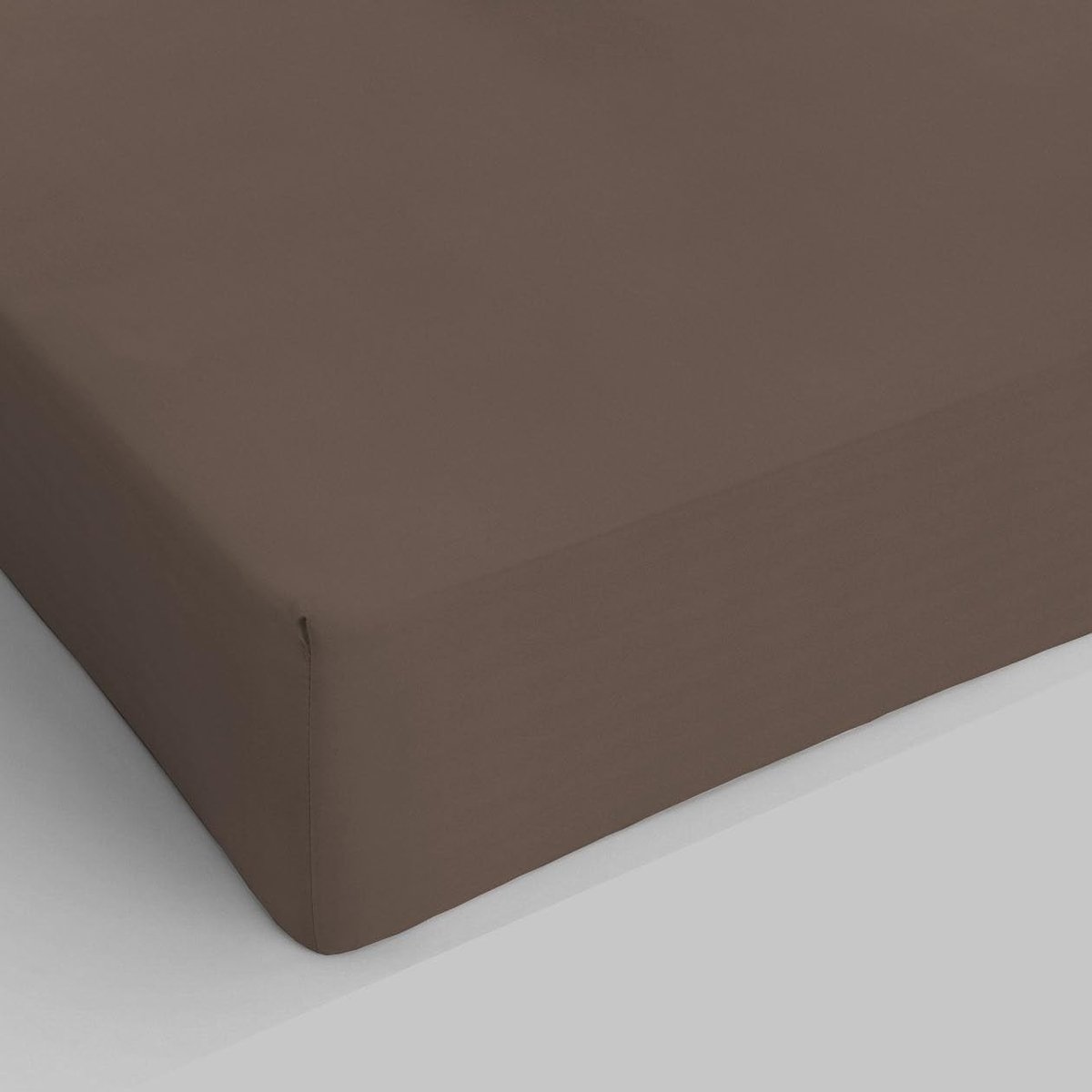 Omgoods - Italiaanse Bedlinnen Fitted Sheet 100% Katoen Bruin 140 x 200 cm