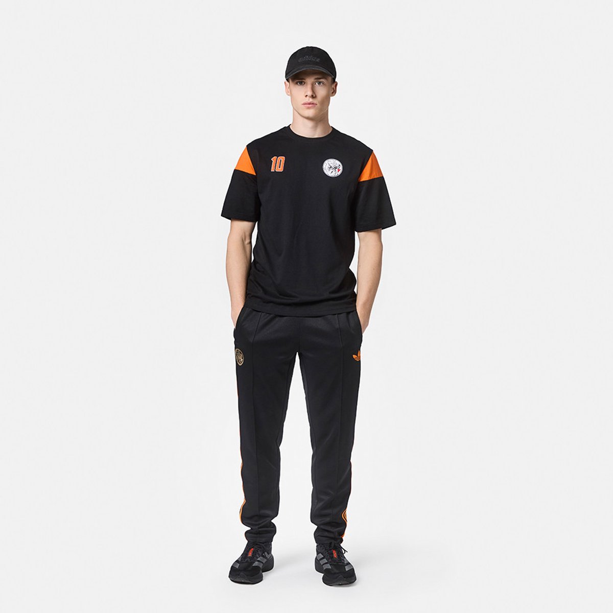 Ajax-t-shirt zwart oranje senior