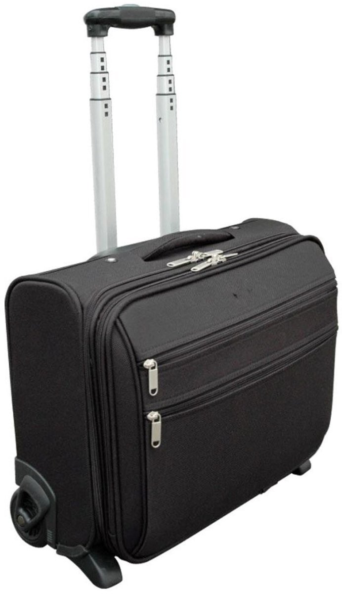 Omgoods - Reis Koffer met Telescopische Handgreep, Zwart, 43x22x33 cm