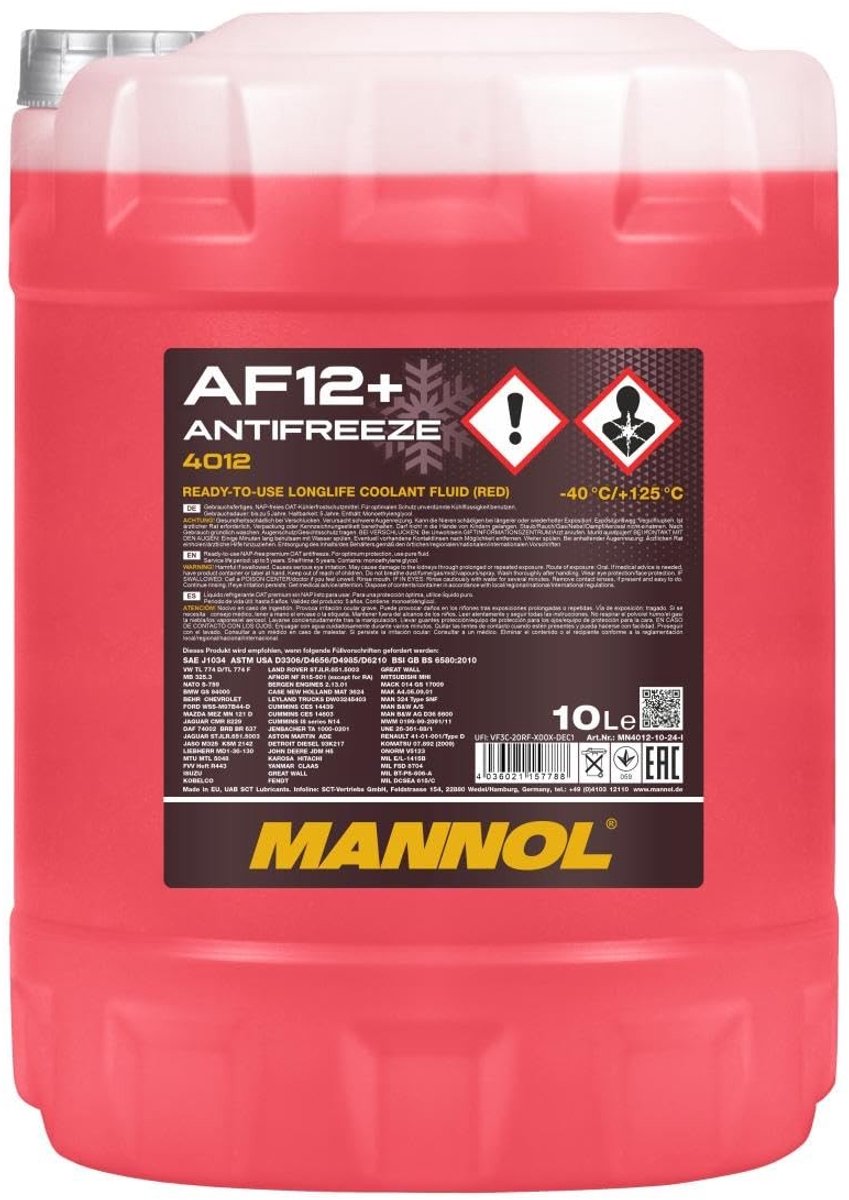 Omgoods - Longlife Antivries AF12+ (-40) voor Auto's, 10 l