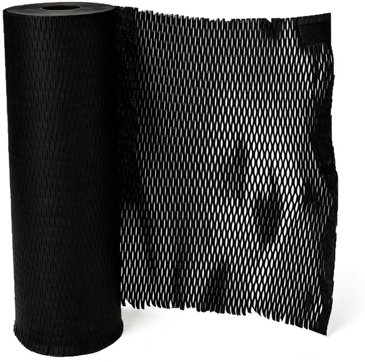 30 cm breed honingraatpapier, inpakpapier, alternatief voor bubbeltjesplastic, voor het inpakken van cadeaus en breekbare spullen,30 cm x 10 m - Zwart