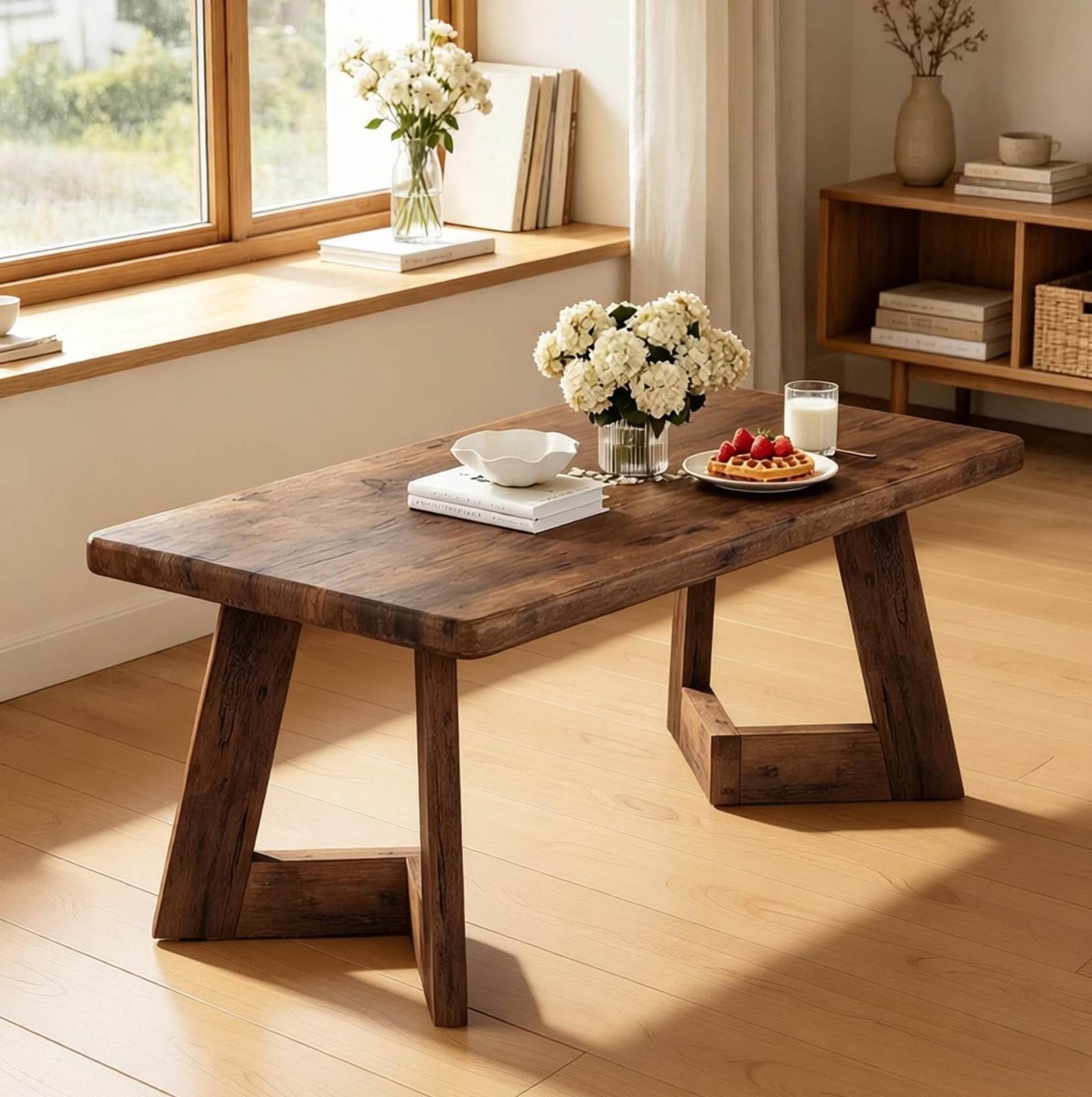 COVREO Salontafel 120 x 60 x 51 cm Rustic Brown, spaanplaat, 100 kg