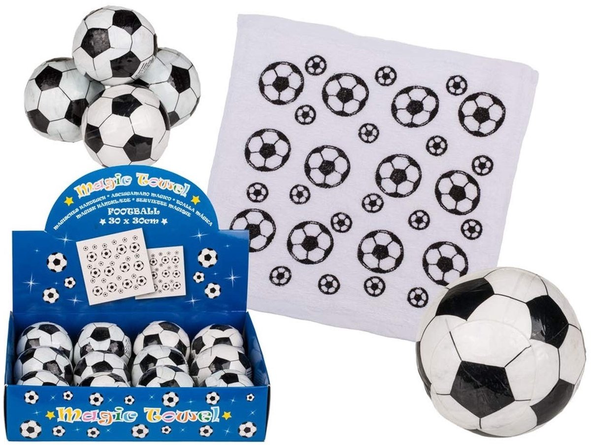 Omgoods - Set van 12 Magische Katoenen Handdoeken - Voetbal & Eenhoorn Motieven