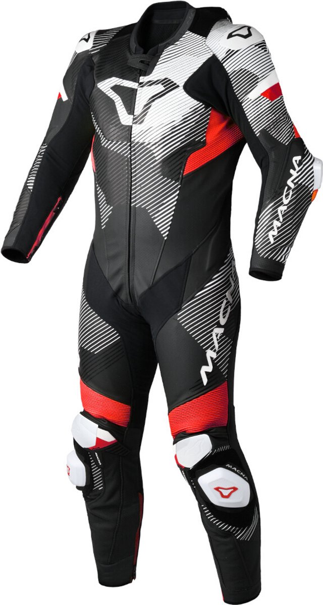 Macna Ignite geperforeerd eendelig motorfiets lederen pak -