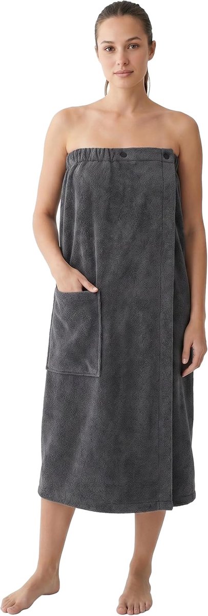 Saunakilt voor heren, badjas, kilt voor de sauna, donkergrijs