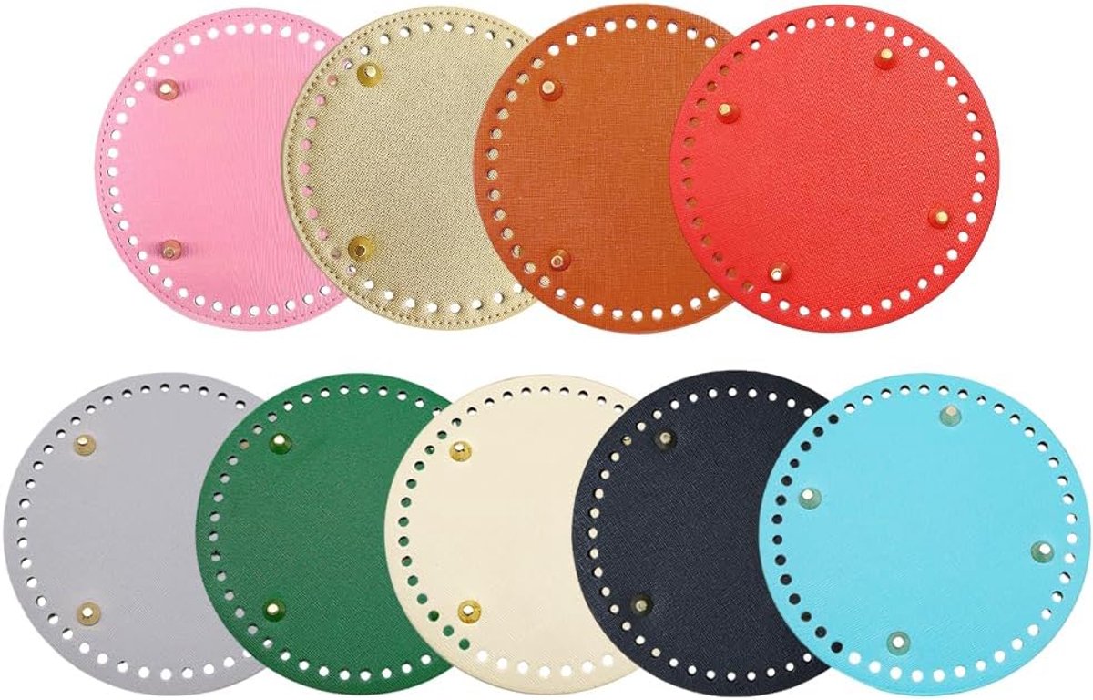 9 stuks tassenbodem, 15 cm, handgeweven tasbodem, voor gehaakte leer