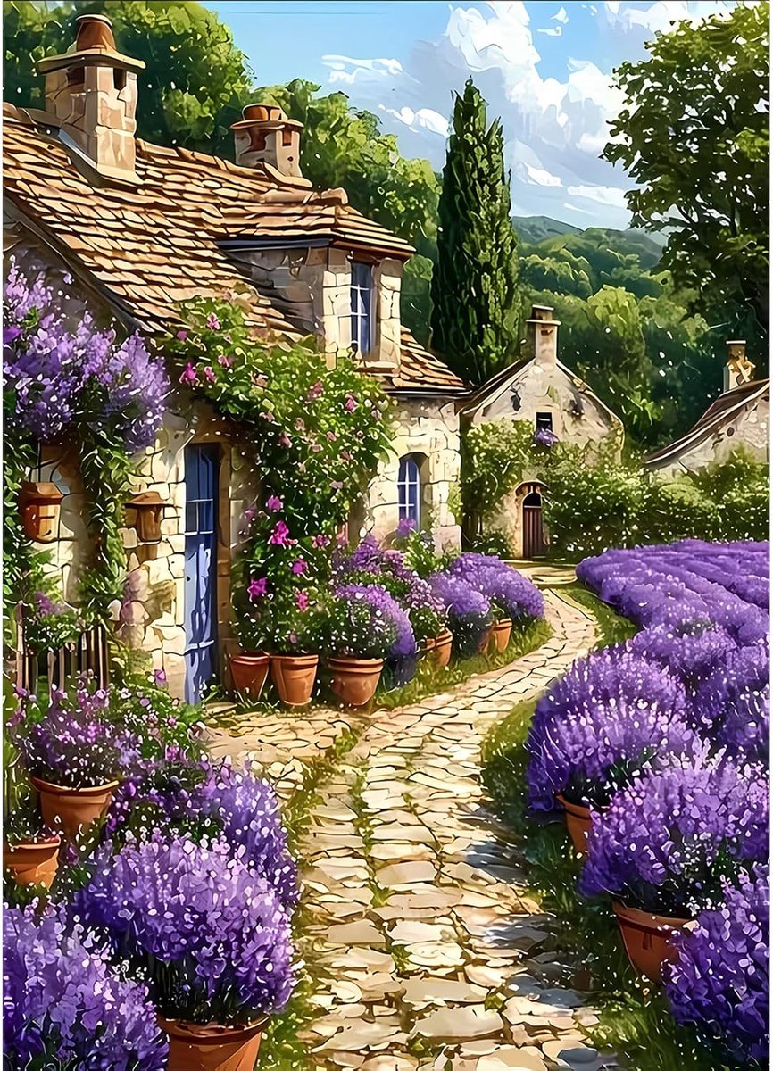 5D diamantschilderij voor volwassenen, lavendel diamantschilderij