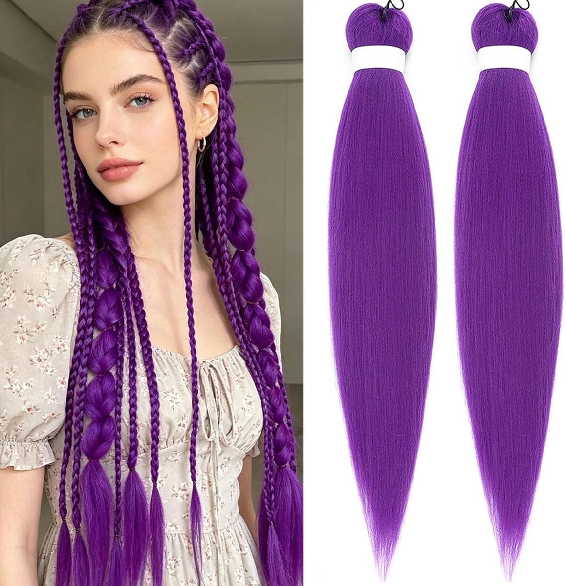 26 inch Pre Stretched vlechten haar 2 packs, gemakkelijk te vlechten