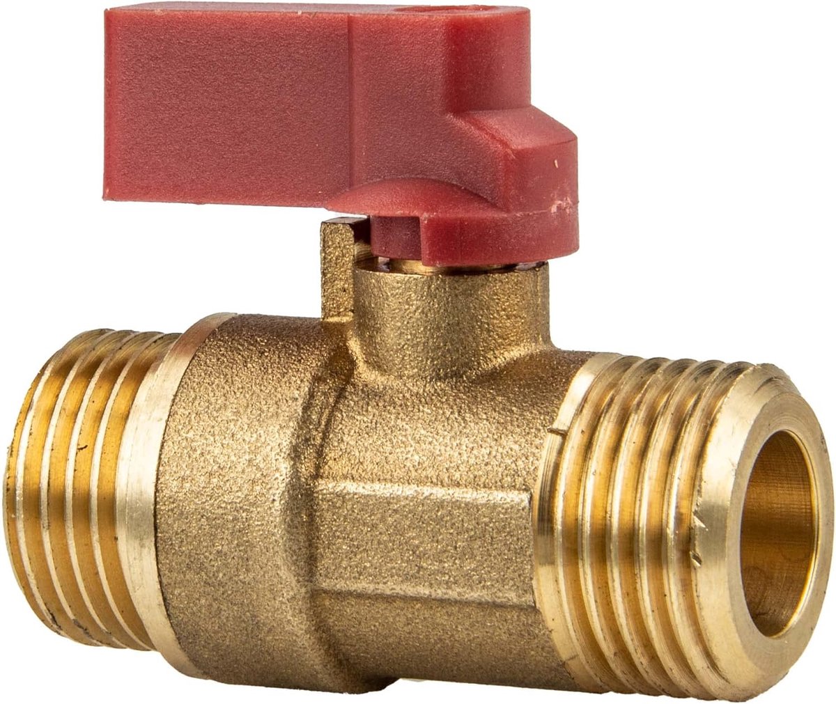 tecuro Mini kogelkraan grootte 1/2 inch aan beide zijden buitendraad