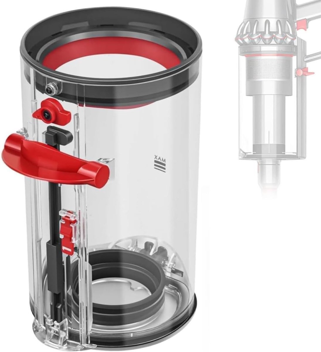 vervangend stofreservoir voor Dyson V10 SV12 SV13 SV27 stofzuiger, voor Dyson stofzuiger, accessoires, reserveonderdelen, opzetstuk - transparant en betrouwbaar