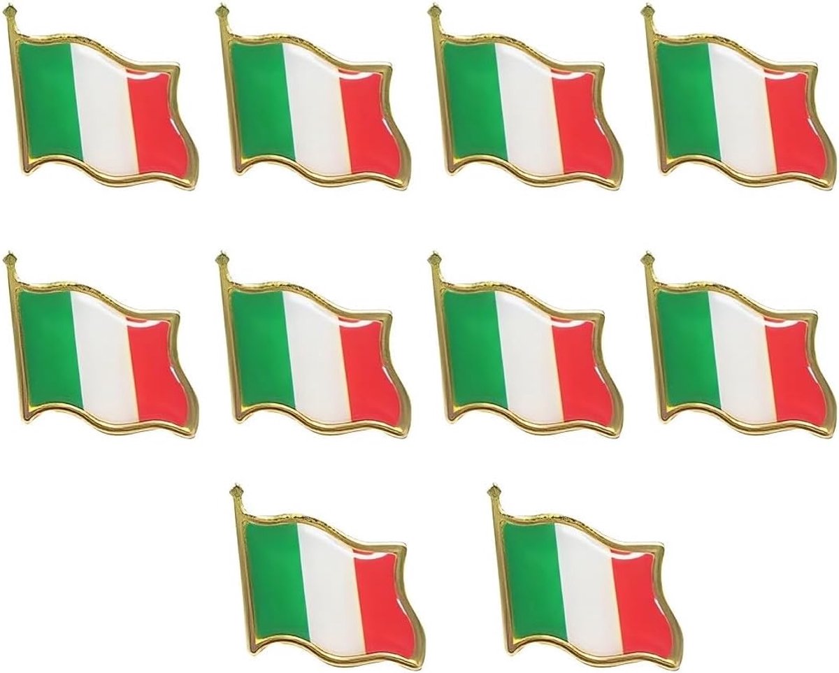 10 stuks broche Italiaanse vlag Italië vlag pin badge metalen revers