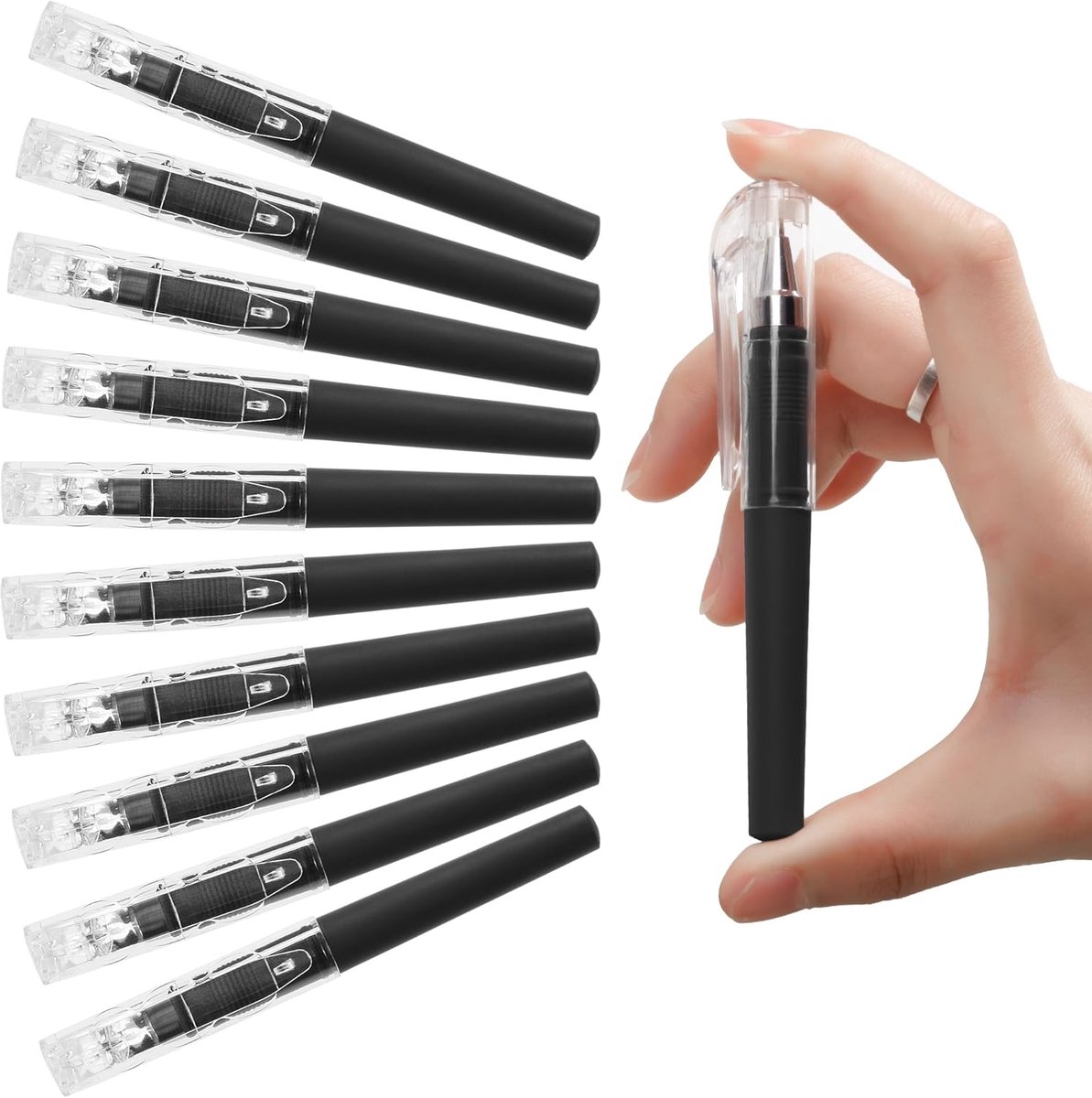 Gelpennen, 0,5 mm zwarte inkt, zakpen, korte kleine pen, vloeiend