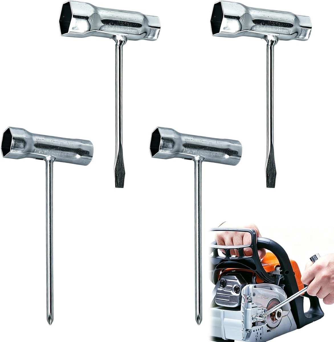 4 stuks bougiesleutel set, T-sleutel 13 x 19 mm en 16 x 19 mm