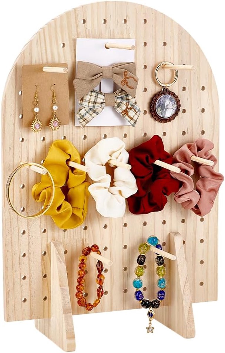 PandaHall Houten Pegboard Display Stand met 25 stuks houten