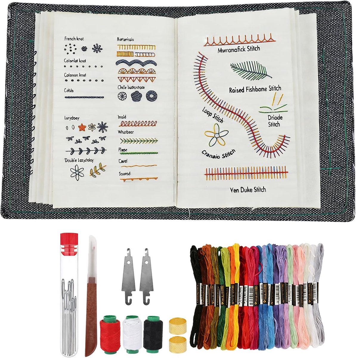 Doe-het-zelf borduurboek en borduurset voor volwassenen, beginners