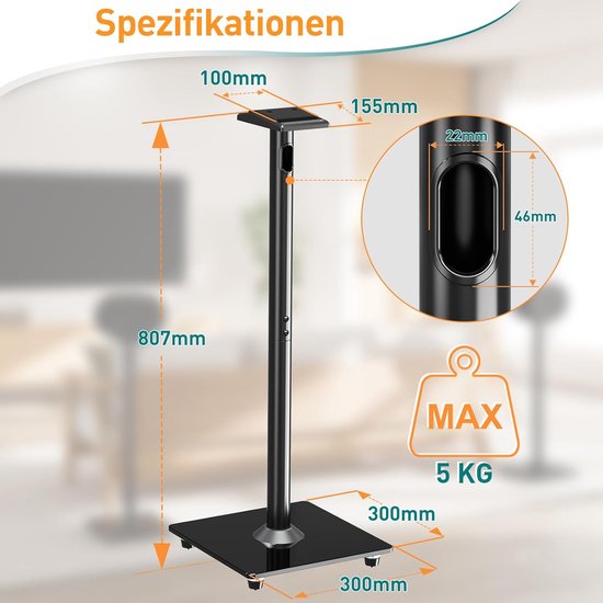 Standaards voor Sonos Era 300, hoogte 80,7 cm, vloerstandaards met — afbeelding 2