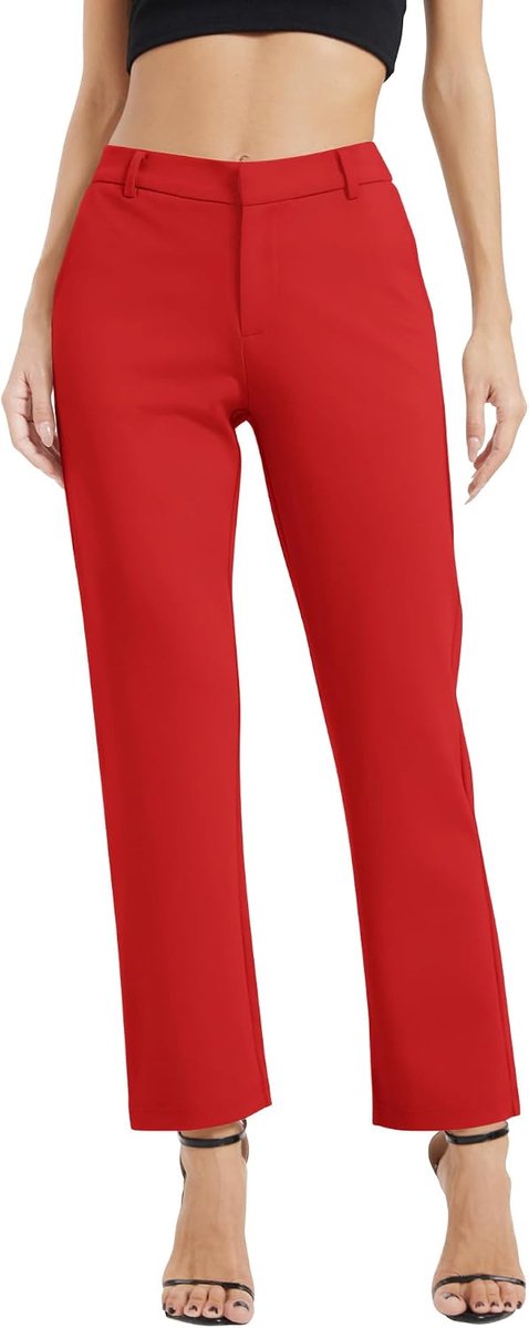 Zakelijk Rechte Pijp Elastische Tailleband Kostuum Broek Casual