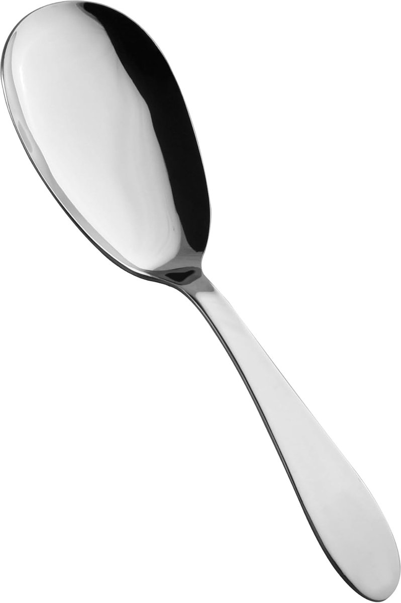 Rijstlepel roestvrij staal - zilver - duurzaam ontwerp - ideaal voor rijstgerechten - ShopVlot